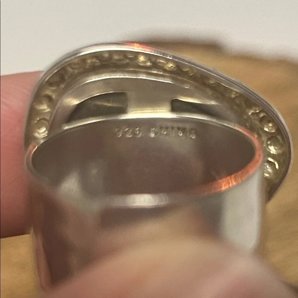 Silpada Sterling Silver Pyrite Fantasy Ring in size 6- RETIRED
